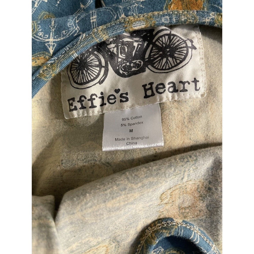 Effie's Heart Teal Blue Floral Keyhole Mini Dress with Mustard Accents - Picture 6 of 6